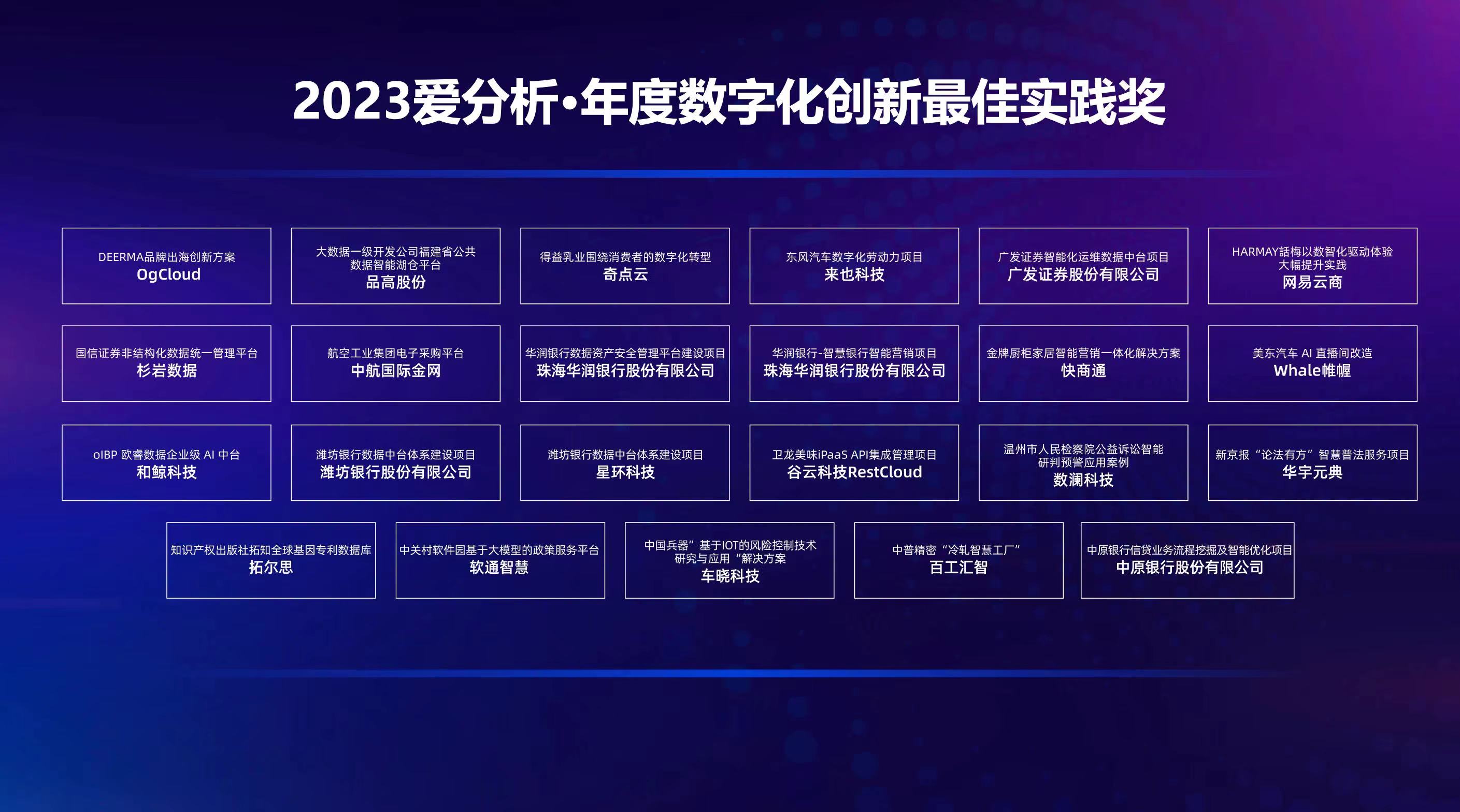 年度数字化创新最佳实践奖